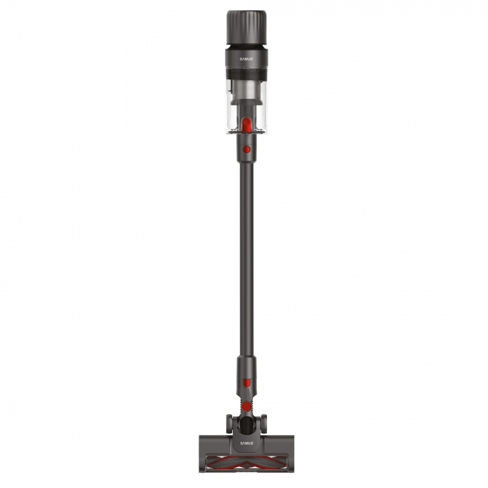Aspirator vertical Samus Storm Air Force, ciclonic, aspirare uscata, pentru uz casnic si auto, filtru Hepa + inox, 0.65 litri, perie motorizata rotativa cu LED-uri, 2 trepte de putere, Gri [2]