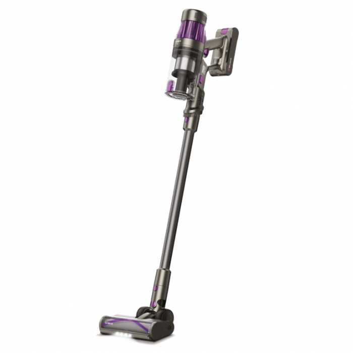 Aspirator vertical Samus Typhoon Ultra Power, ciclonic, pentru uz casnic si auto, filtru Hepa + inox, 0.65 litri, perie motorizata cu LED-uri, 4 trepte de putere, functie iSense, Mov [1]