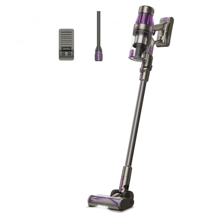 Aspirator vertical Samus Typhoon Ultra Power, ciclonic, pentru uz casnic si auto, filtru Hepa + inox, 0.65 litri, perie motorizata cu LED-uri, 4 trepte de putere, functie iSense, Mov [4]