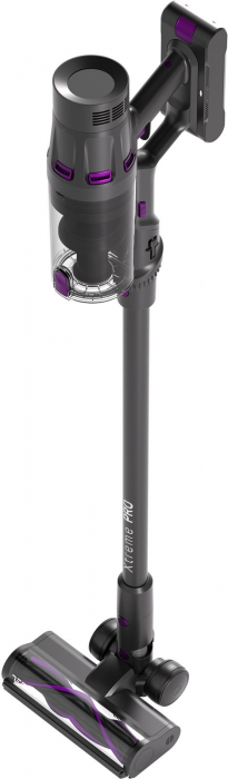 Aspirator vertical Tesla HS505GP, 500W, autonomie 70 min, 29.6V, display digital, filtru HEPA, capacitate 0.6 l, capacitate baterie 3000mAh, Gri/Mov [3]