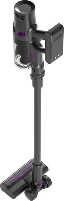 Aspirator vertical Tesla HS505GP, 500W, autonomie 70 min, 29.6V, display digital, filtru HEPA, capacitate 0.6 l, capacitate baterie 3000mAh, Gri/Mov [5]