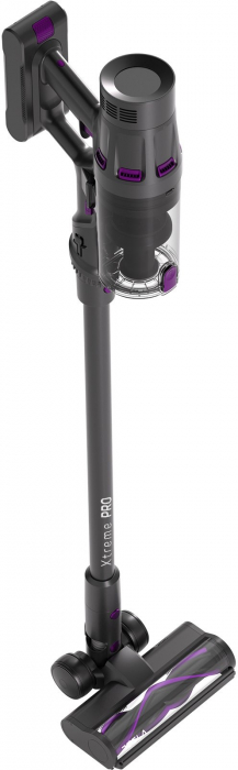 Aspirator vertical Tesla HS505GP, 500W, autonomie 70 min, 29.6V, display digital, filtru HEPA, capacitate 0.6 l, capacitate baterie 3000mAh, Gri/Mov [4]
