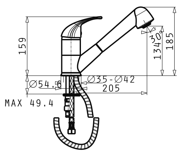 Baterie bucătărie Festivo Mocha, monocomandă, duș extractabil, finisaj de calitate granit mocha, combinația perfectă între design și utilitate [2]