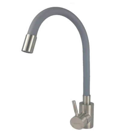 Baterie de bucatarie din otel inoxidabil MIXXUS, Culoare gri, Monocomanda, Racorduri incluse [3]