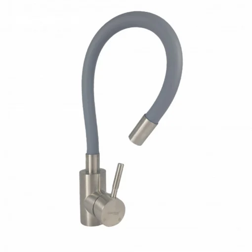 Baterie de bucatarie din otel inoxidabil MIXXUS, Culoare gri, Monocomanda, Racorduri incluse [2]