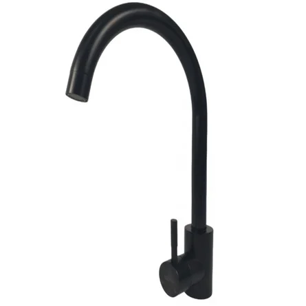 Baterie de bucatarie din otel inoxidabil MIXXUS, Culoare neagra, Monocomanda, Racorduri incluse [3]