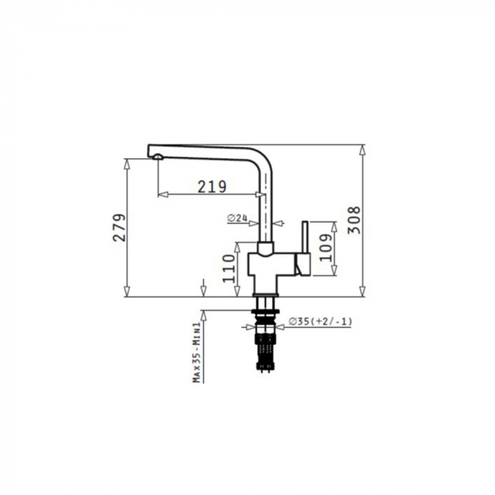 Baterie de bucătărie Mandolin PVD Cupru, monocomandă, pipă înaltă, din inox, cu finisaj premium cupru [2]