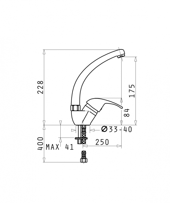 Baterie de bucătărie OSSIA Alb, monocomandă, pipă înaltă, aerator cu limitare de debit și finisaj granit alb premium, design elegant [2]