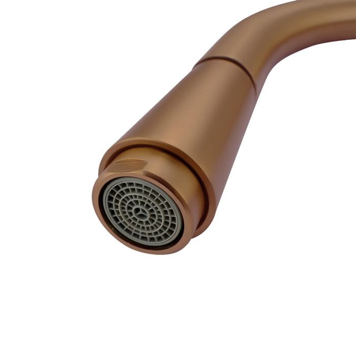 Baterie de bucătărie Pyramis ECO DIAMOND PVD Copper, monocomandă, cu pipă înaltă dreaptă, aerator cu limitare de debit și finisaj premium cupru [3]