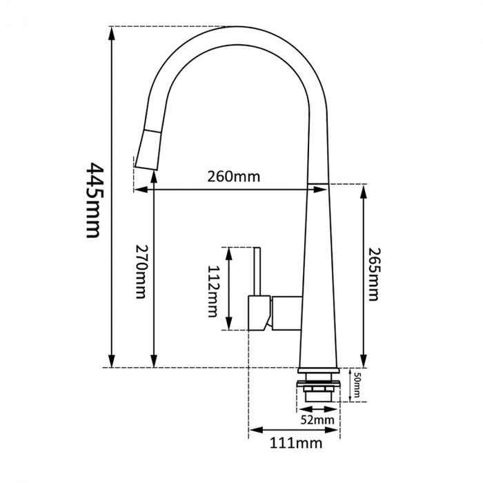 Baterie de bucătărie Pyramis ECO DIAMOND PVD Copper, monocomandă, cu pipă înaltă dreaptă, aerator cu limitare de debit și finisaj premium cupru [5]