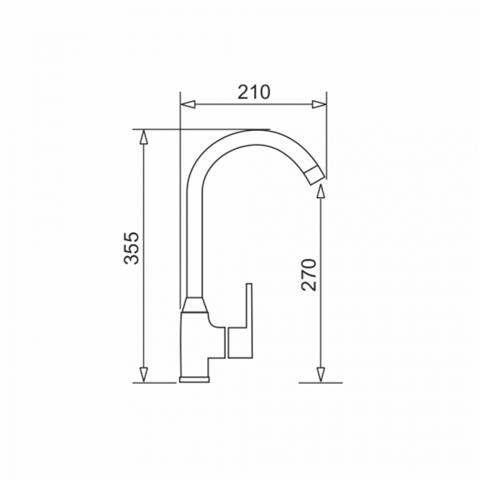 Baterie de bucătărie Pyramis LUNGO Industrial Grey, monocomandă, cu pipă înaltă, aerator cu limitare de debit și finisaj industrial grey modern [2]