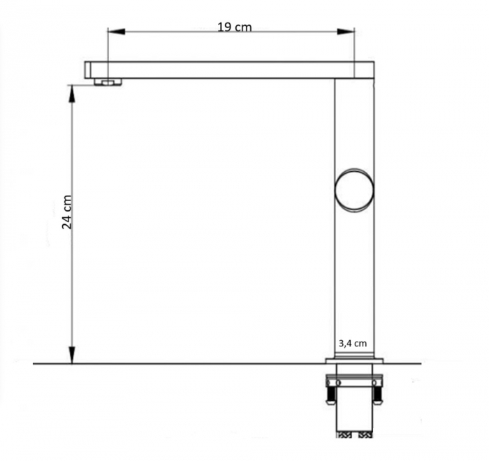 Baterie de bucătărie Pyramis TRIGONO Grey, monocomandă, cu pipă dreaptă, aerator cu limitare de debit și finisaj gri elegant [2]
