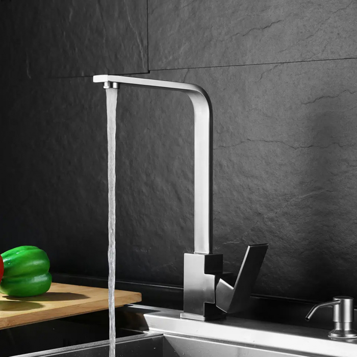 Baterie pentru chiuvetă de bucătărie Pyramis ECO CECILIA Inox, monocomandă, pipă înaltă dreaptă, finisaj premium inox, cu aerator economizor [3]