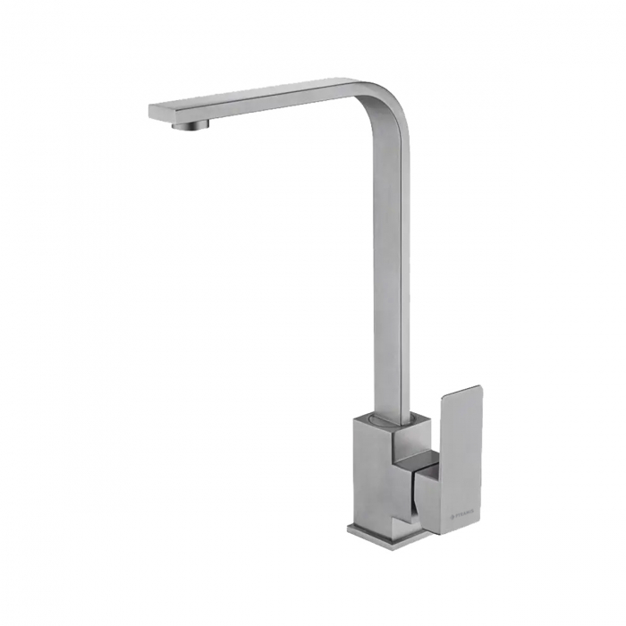 Baterie pentru chiuvetă de bucătărie Pyramis ECO CECILIA Inox, monocomandă, pipă înaltă dreaptă, finisaj premium inox, cu aerator economizor [2]