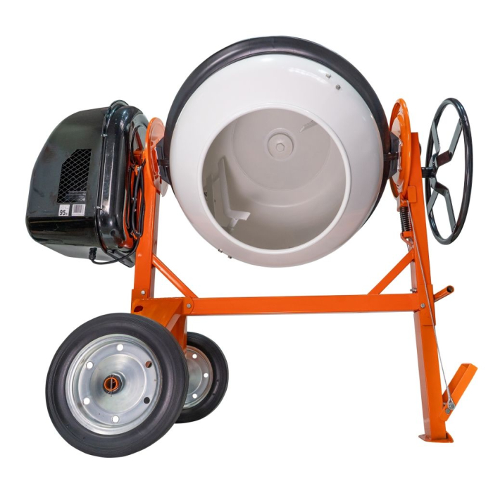 Betonieră electrică RURIS BETALUX 3000X, 1800W, cuvă 300L, 29.5 rpm, IP44, pedală de picior, roți 10”, grosime cuvă 1.8–2.1 mm, construcție robustă, eficientă pentru construcții [6]