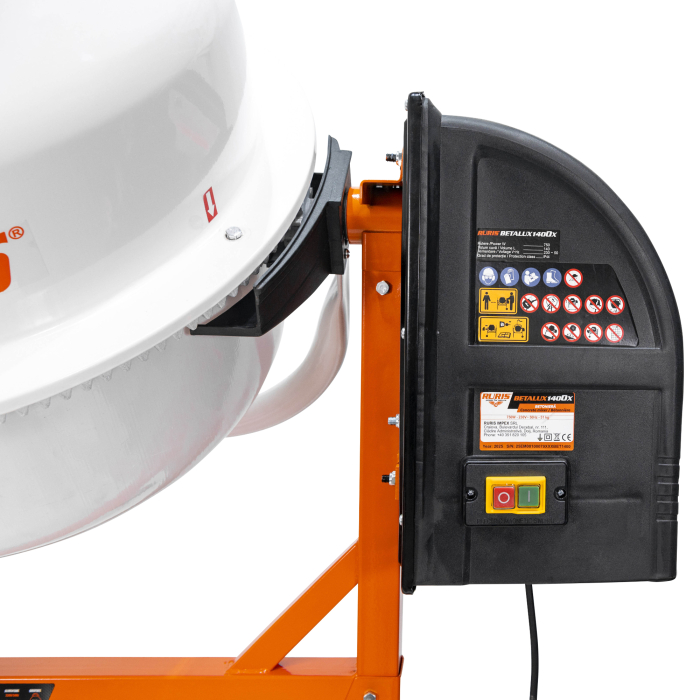 Betonieră RURIS BETALUX 1200X, Motor Electric 650 W, Cuva 120 L, 26.6 rotații/min, Grosime cuvă 1.1–1.7 mm, IP44, Roți 8” [4]