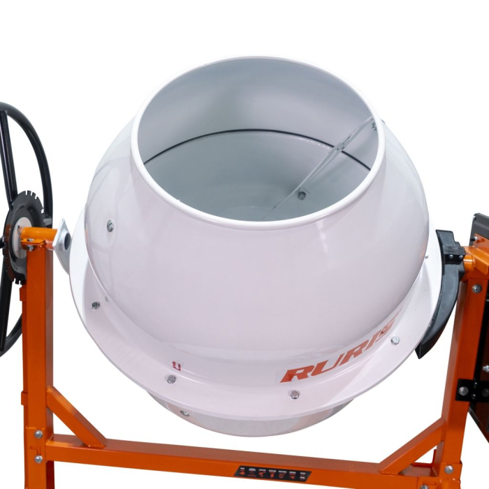 Betonieră RURIS BETALUX 1600X, Motor Electric 950 W, Cuva 160 L, 29.5 rotații/min, Grosime cuvă 1.2–1.8 mm, Pedală de picior, IP44, Roți 8” [4]