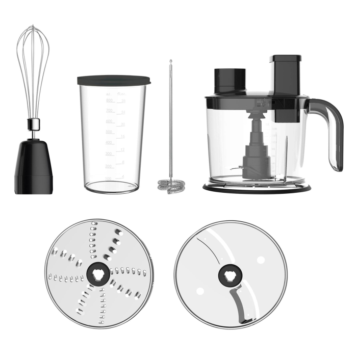 Blender-robot de bucătărie Albatros MR1200A, 1200 W, turație reglabilă + funcție Pulse, picior și accesorii din inox [4]