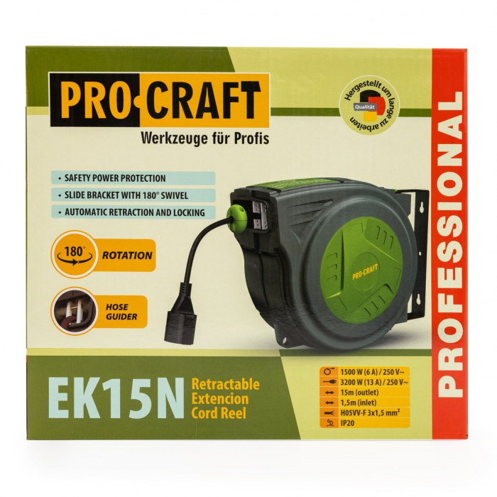 Cablu prelungitor pe bobină Procraft EK15 3x1,5mm² 15 m [7]