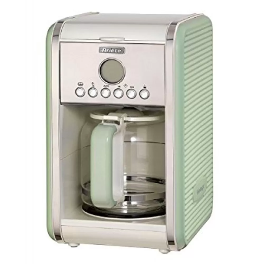 Cafetiera Ariete 1342 Vintage, 4-12 cesti, Display LCD, Crem / Verde [1]