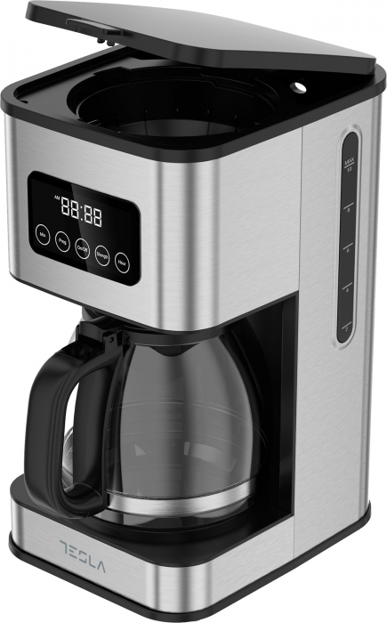 Cafetiera digitala Tesla CMF201BX, display digital, capacitate 12 cani, controlul intensitatii,900W, 1.5L, Inox [5]