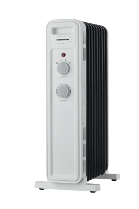 Calorifer Electric cu Ulei Heinner HOH-M09WH-BK, 2000 W, 9 Elemenți, 3 Trepte de Putere 800/1200/2000 W, Termostat Reglabil, Protecție Supraîncălzire și Răsturnare, Control Mecanic, Roti pentru Transp [3]