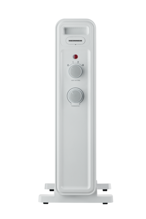 Calorifer Electric cu Ulei Heinner HOH-M09WH-BK, 2000 W, 9 Elemenți, 3 Trepte de Putere 800/1200/2000 W, Termostat Reglabil, Protecție Supraîncălzire și Răsturnare, Control Mecanic, Roti pentru Transp [2]