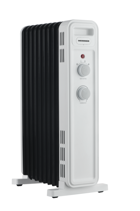 Calorifer Electric cu Ulei Heinner HOH-M09WH-BK, 2000 W, 9 Elemenți, 3 Trepte de Putere 800/1200/2000 W, Termostat Reglabil, Protecție Supraîncălzire și Răsturnare, Control Mecanic, Roti pentru Transp [4]