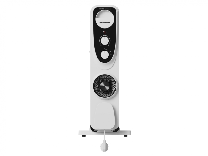 Calorifer Electric cu Ulei Heinner HOH-MVT13WH-BK, 2500 W, 13 Elemenți, Ventilator Turbo, 3 Trepte de Putere 1000/1500/2500 W, Termostat Reglabil, Protecție Supraîncălzire și Răsturnare, Alb/Negru [3]