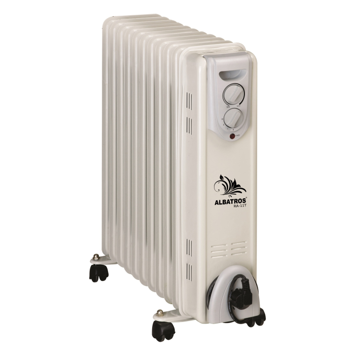 Calorifer electric Albatros RA-11T, 11 elementi, 3 trepte putere, 2500 W, cu rotite și mâner [1]