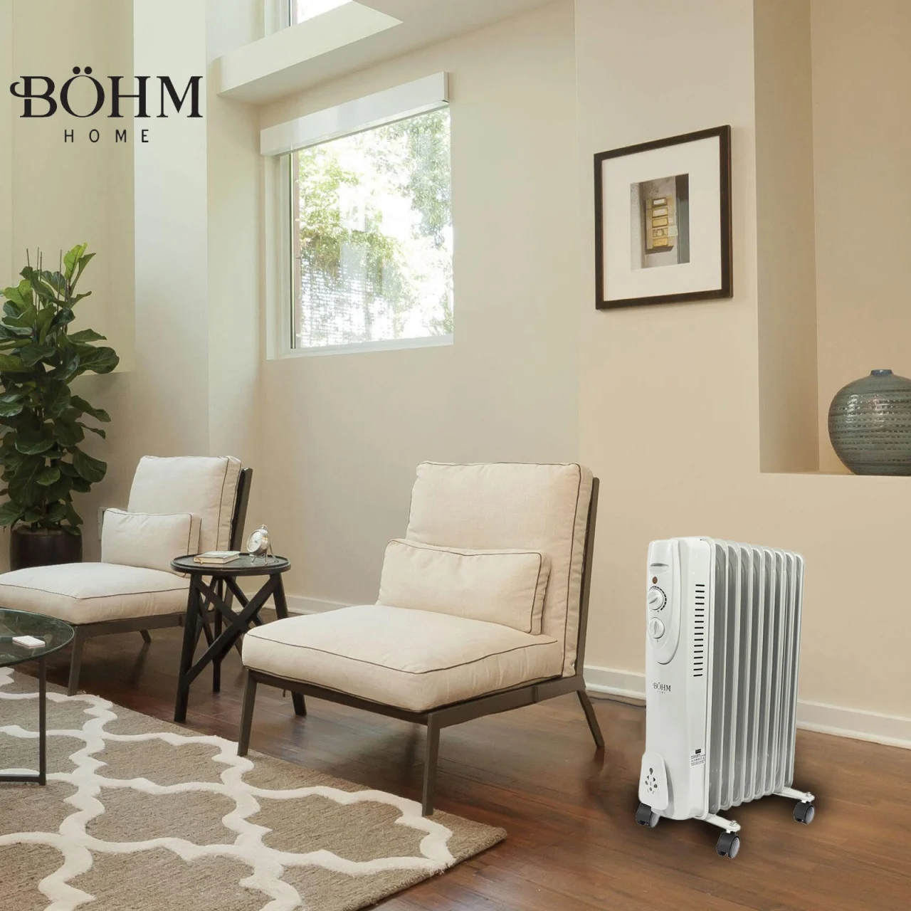 Calorifer electric cu ulei BOH-29 BÖHM, 8 elementi, 3 trepte de putere 800/1200/2000 W, termostat [3]