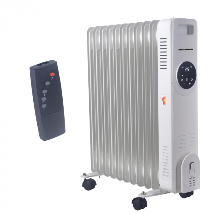 Calorifer electric cu ulei Heinner HOH-YD11WH, 2500 W, 11 elementi, Termostat ajustabil, Protectie supraincalzire, Alb [1]