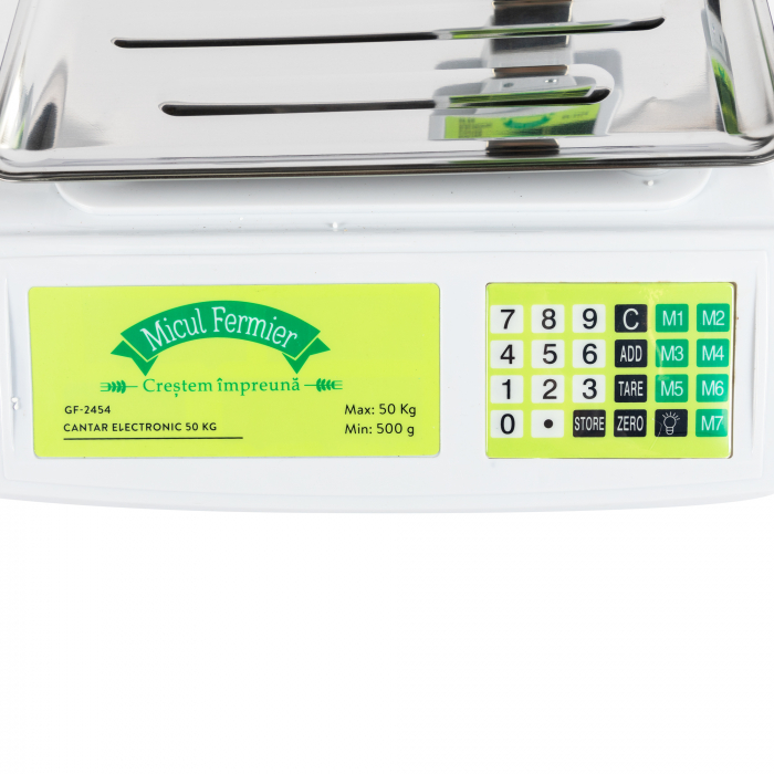 Cantar electronic 50 kg, acumulator 4 V-4 Ah, 220 V, Micul Fermier GF-2454 [12]