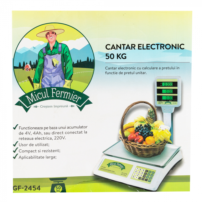 Cantar electronic 50 kg, acumulator 4 V-4 Ah, 220 V, Micul Fermier GF-2454 [8]