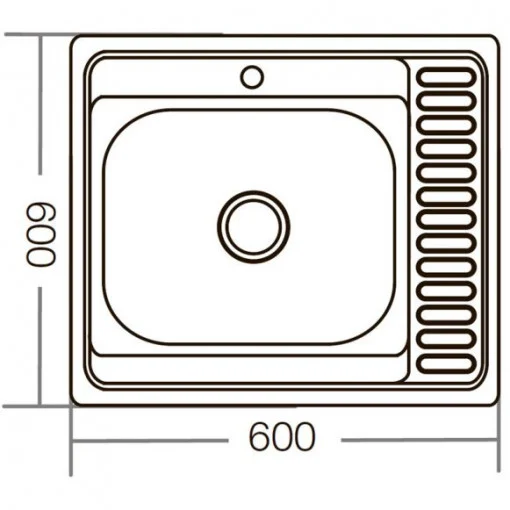 Chiuveta de bucatarie din inox MIXXUS, Dimensiune intreaga 600mm x 600mm [4]