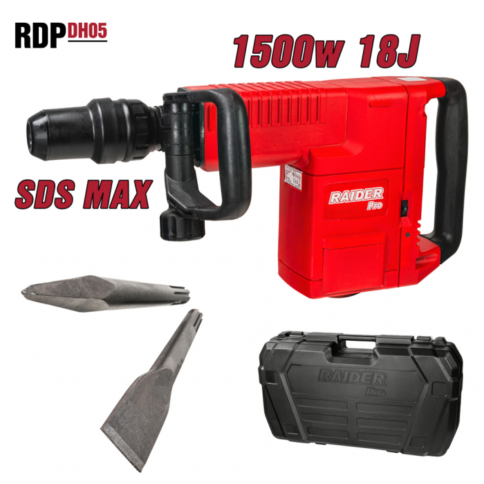 Ciocan Demolator Raider Pro RDP‑DH05 1500 W, SDS‑Max 18 J, 14,5 kg [1]