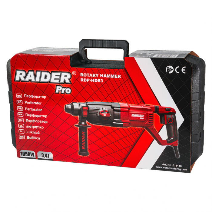 Ciocan Demolator Raider Pro RDP-DH06, 1600W, SDS-Max, 25J, Geantă + Dălți Incluse [7]