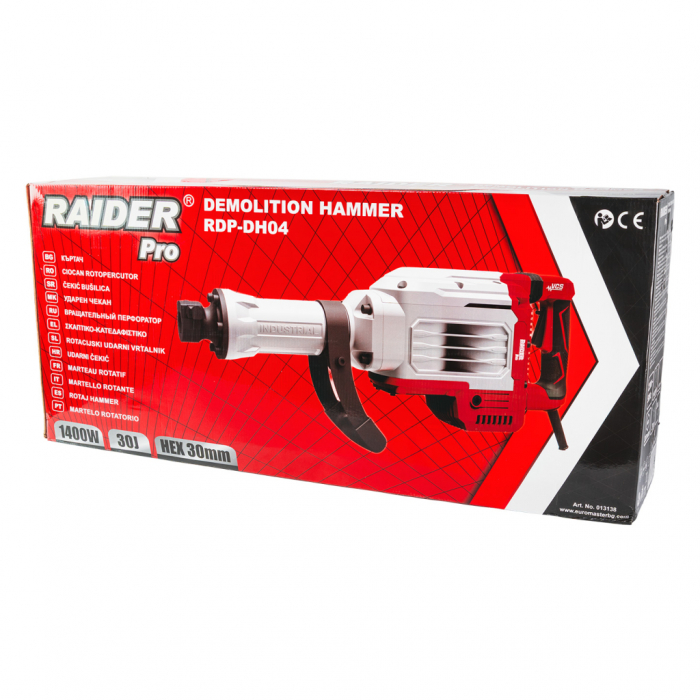 Ciocan Rotopercutor Raider Pro RDP‑DH04 1400 W, HEX 30 mm, Energie Impact 30 J, Cuvală + Kit Dălzire [6]