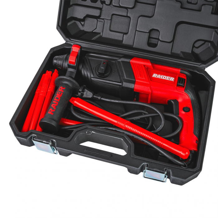 Ciocan rotopercutor Raider RD-HD62, 800W, 2.8J, SDS-Plus, 3 funcții, cu valiză [6]