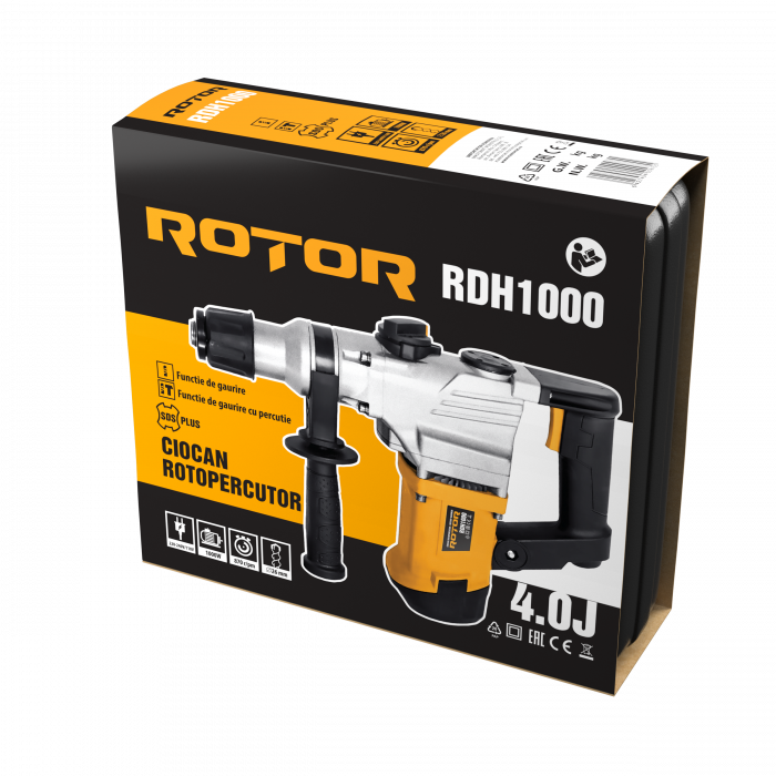 Ciocan rotopercutor ROTOR RDH1000, percutie 4 J, 870 RPM, putere 1000 W [5]