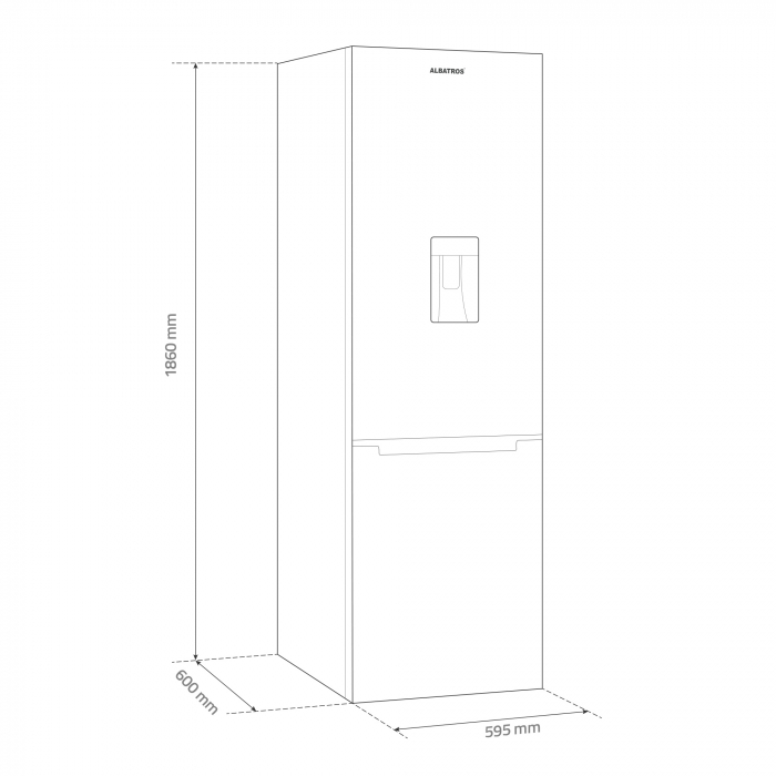 Combina Frigorific CFXD395E 313L, Clasa energetica E, Capacitate 330 L, Dozator de apa, Argintiu [3]