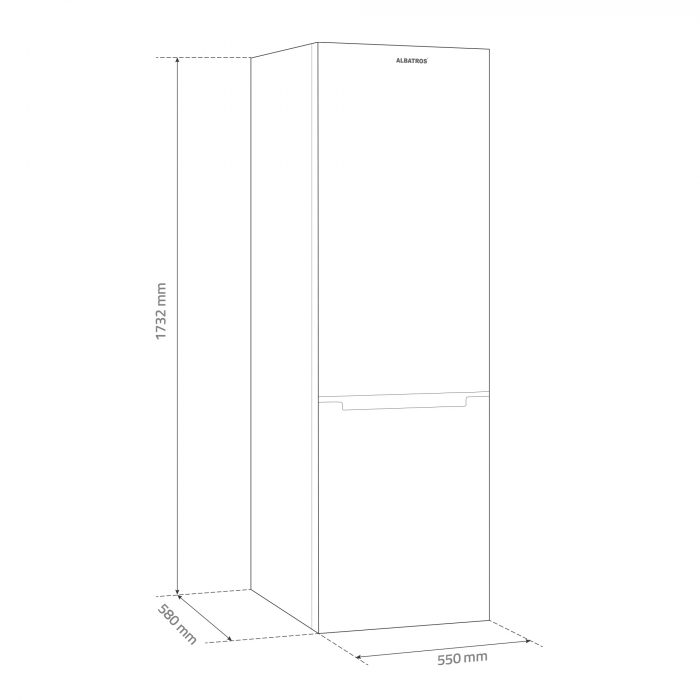 Combina frigorifica Albatros CF333E, Capacitate 248 litri, Termostat reglabil, 4 sertare congelator, H 173.2 cm [3]