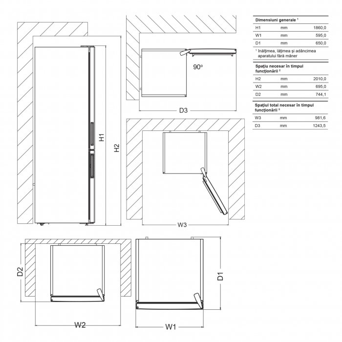Combina frigorifica Albatros CF403E, capacitate 352 L, Less Frost, Clasa E, Termostat reglabil, Alb [3]