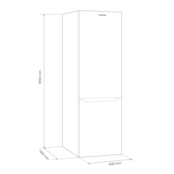 Combina Frigorifica Albatros CNF398IME, Full No Frost, 293 L, Motor Dual Inverter, Clasa E, 186 cm, Alb [5]