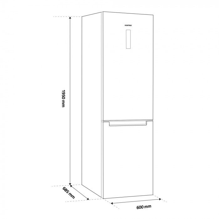 Combina Frigorifica Albatros CNFX495E, 347 L, Full No Frost, Clasa energetica E, 3 sertare congelator, Inaltime 195 cm, Inox/ Argintiu [7]