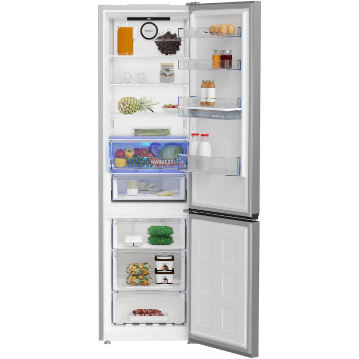 Combina frigorifica Beko, 355l, Clasa E, NoFrost, Display, dozator apa, AeroFlow, HarvestFresh, H 203.5, Melat Look [5]