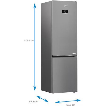 Combina frigorifica Beko B3RCNA404HXB, 355 L, No Frost, HarvestFresh, AeroFlow, Clasa E, Kitchen Fit, Everfresh+, H 203.5 cm, Metal Look [6]