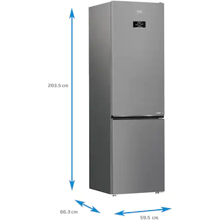 Combina frigorifica Beko B5RCNA405HXB, 355 L, No Frost, HarvestFresh, AeroFlow, Clasa D, 203.5 cm, Metal Look [7]