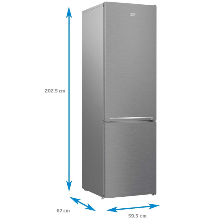 Combina frigorifica Beko RCSA406K40XBN, 386 L, Raft sticle, Clasa E, H 202.5 cm, Argintiu [6]