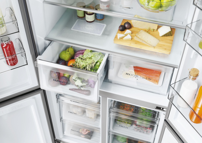 Combina frigorifica Cube HAIER, 4 usi, compresor inverter, clasa E, Total No Frost (air surround), 528 L, H 190/90.5/65 cm, Sistem Antibacterian, display LED extern, My Zone, HCS, T-ABT, Super Cooling [7]